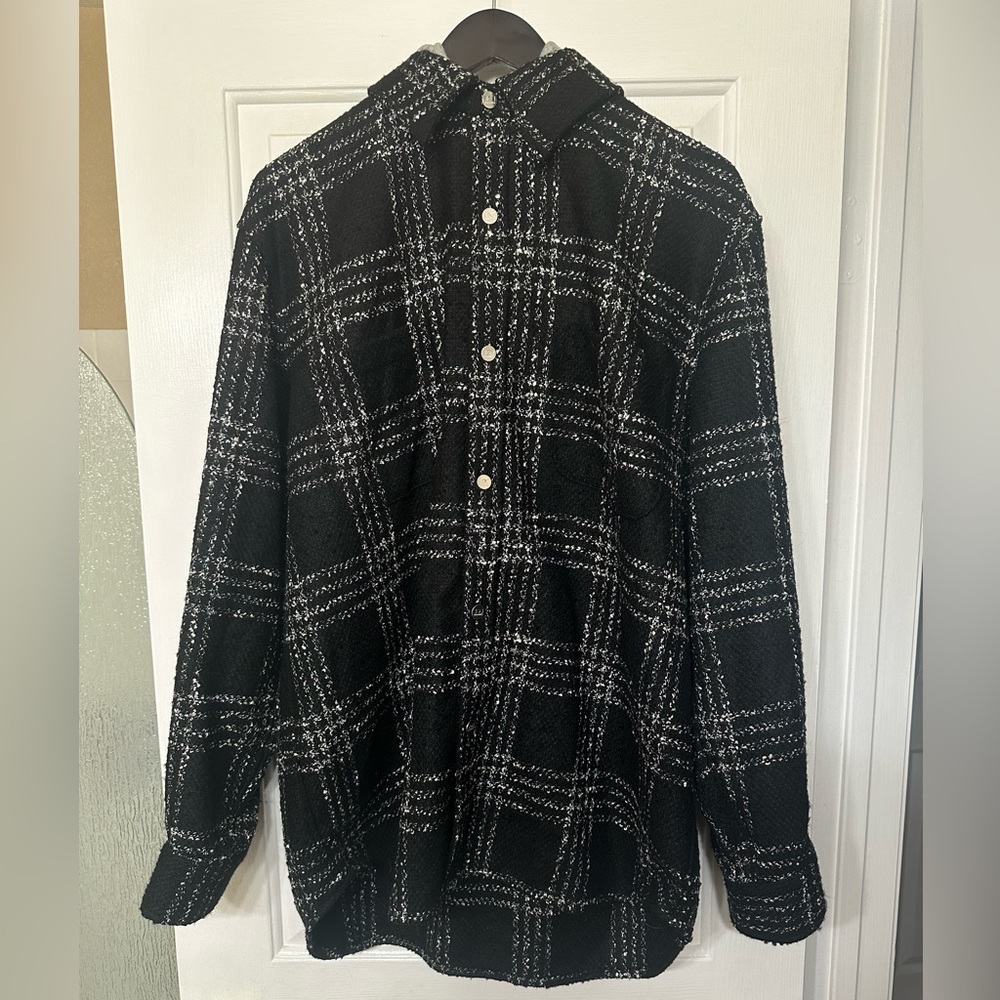 Nahmias Chanel Style Wool Hooded Jacket Long Sleeve Coat Winter